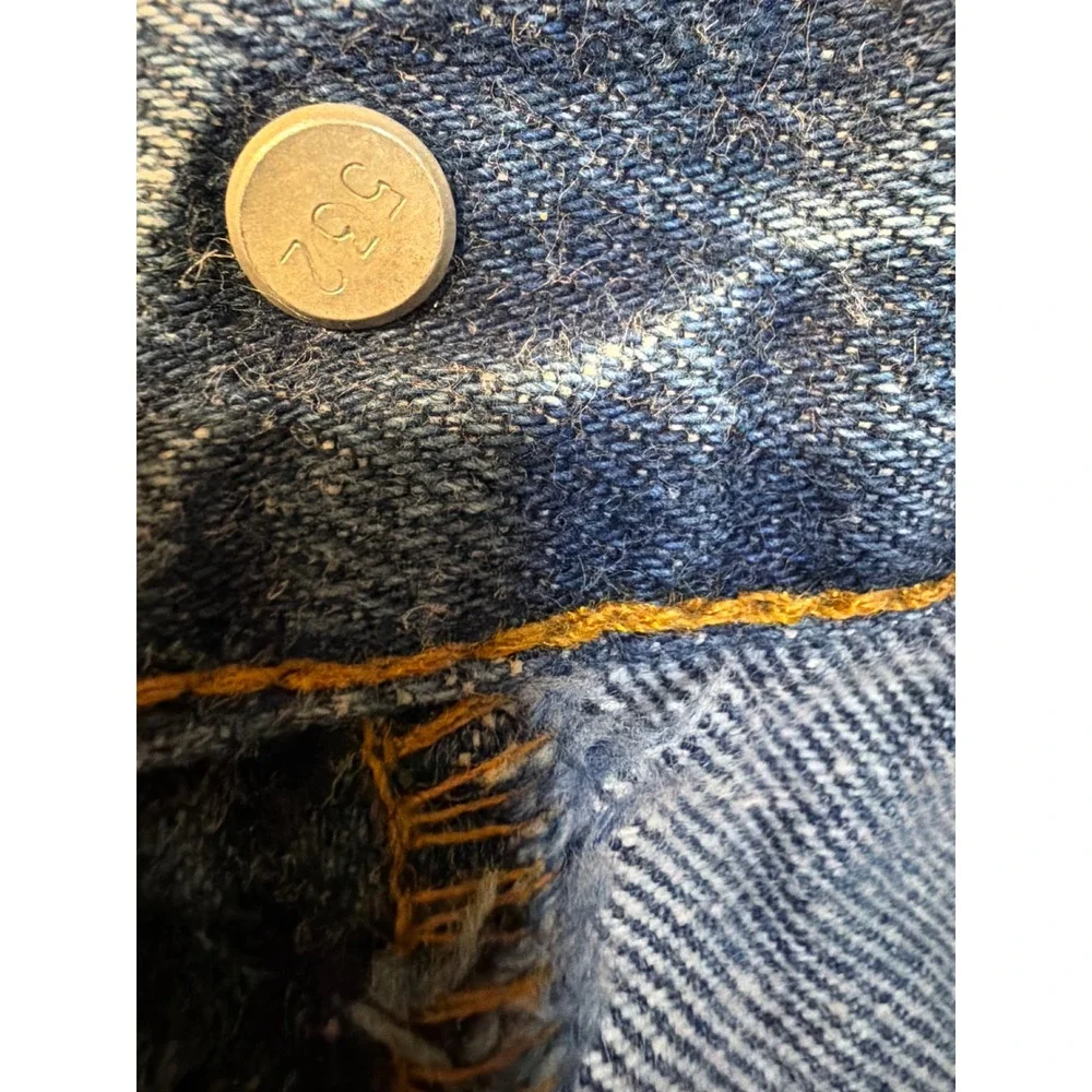 Levis 501 Vintage 87 Original Fit Button Fly Straight Leg Blue Denim Jeans 28x29